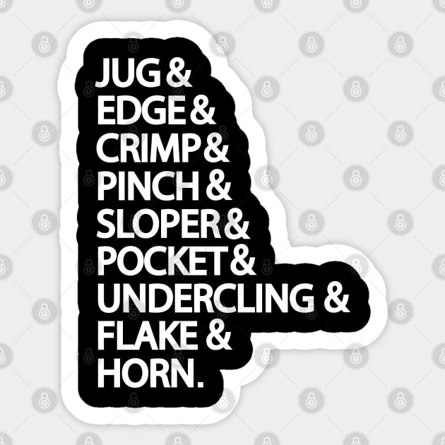 Rock Climbing Types of Holds for Climber Sticker by HopeandHobby